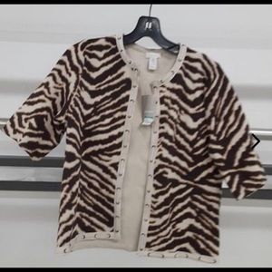 NWT Chicos Animal Print Sandra Cardigan Sz 0